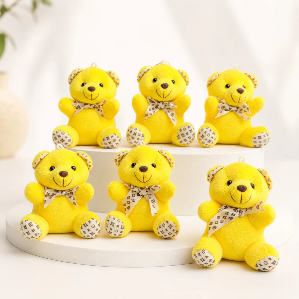 toptan ayıcık anahtarlık için sarı oturan peluş ayıcık modelleri