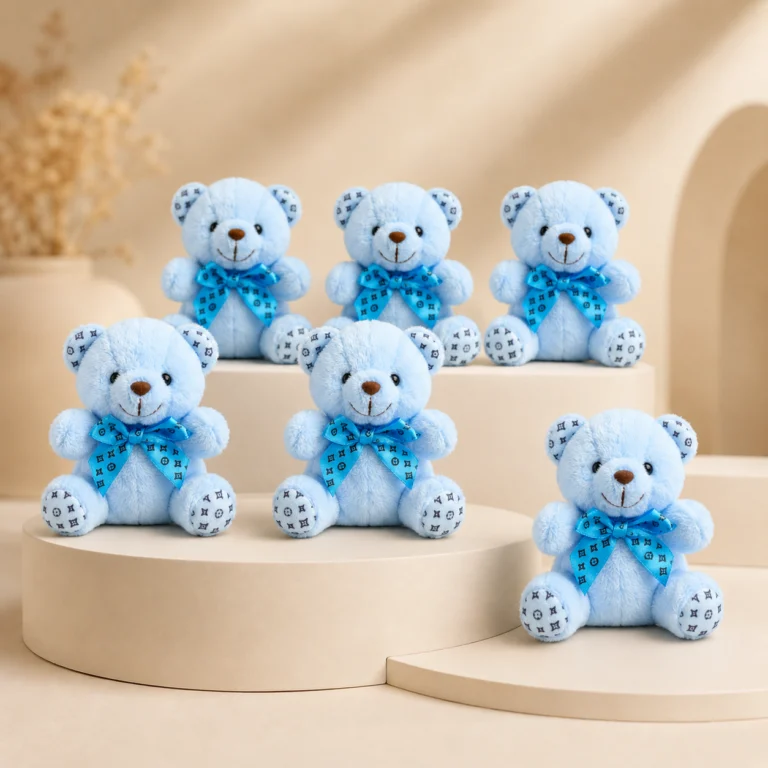 Toptan ayıcık anahtarlık için açık mavi oturan peluş ayıcık modeli