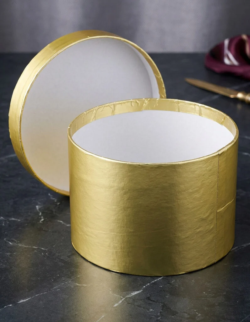 Toptan orta boy gold yuvarlak hediye kutusu
