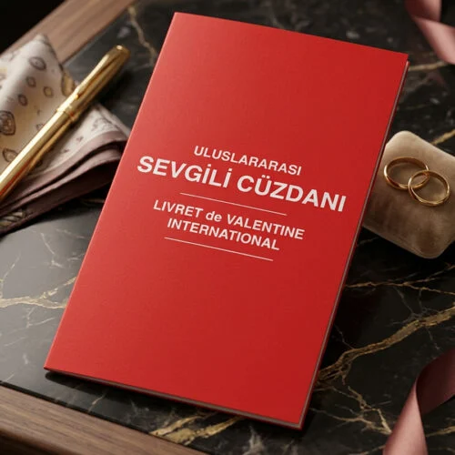Toptan uluslararası sevgili cüzdanı kırmızı kapaklı