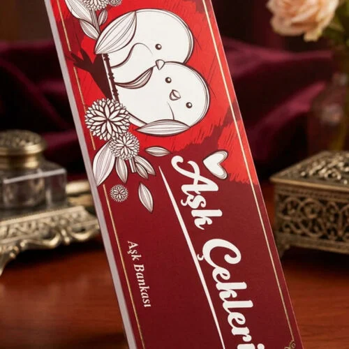 Toptan aşk çekleri kırmızı kapaklı romantik hediyelik ürün