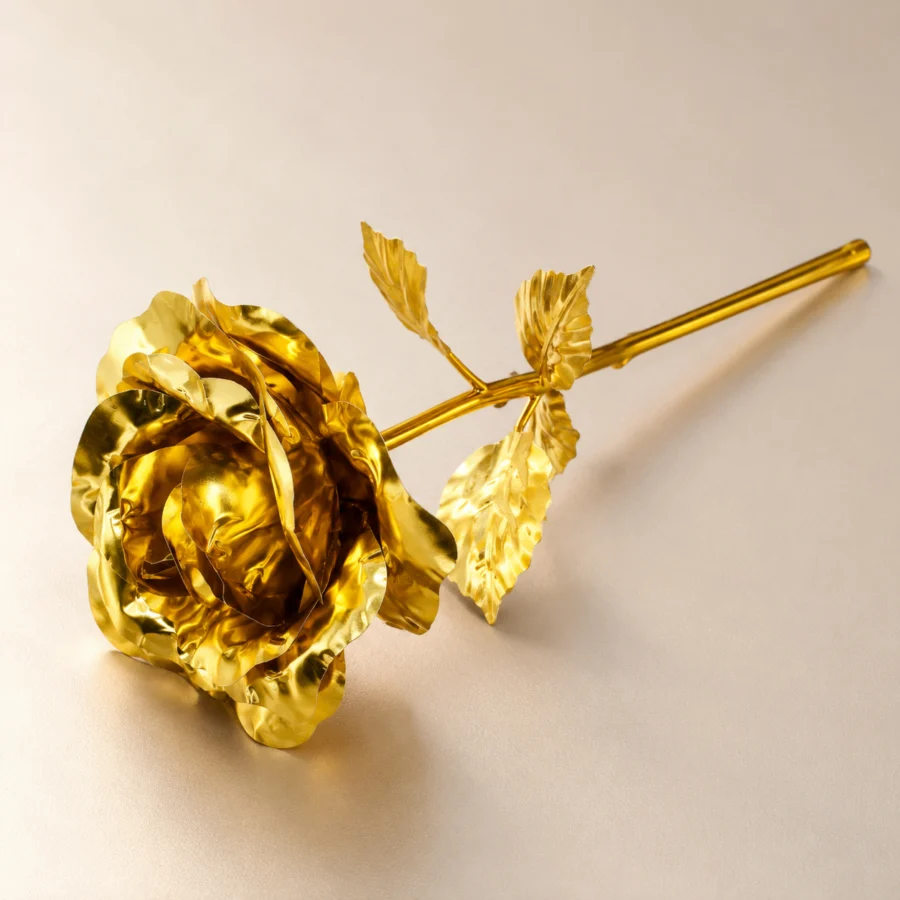 Toptan gold sonsuzluk gülü metalik dekoratif ürün
