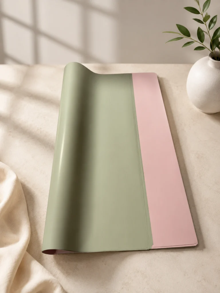 Toptan çift renkli buket kağıdı yeşil pembe çiçek sarma kağıdı