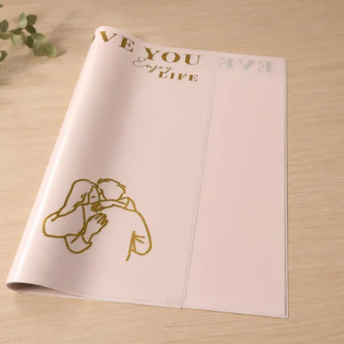 Toptan Yazılı Buket Kağıdı 20’li Paket Pudra Gold Baskılı