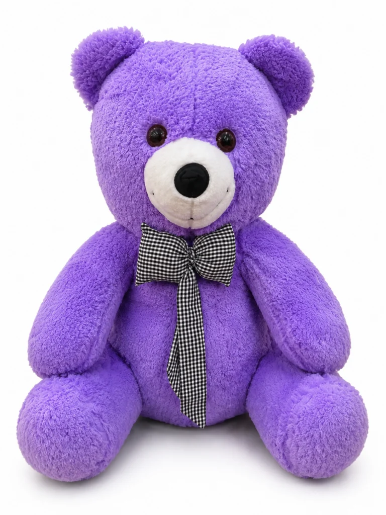 55 cm mor ayı oturur formda toptan peluş model