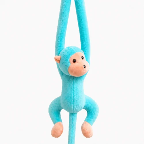 70 cm açık mavi peluş maymun elleri birbirine tutturulmuş model