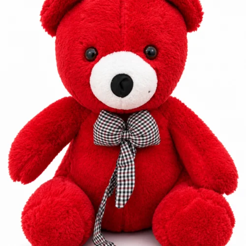 Toptan kırmızı peluş ayı 55 cm açılı ürün görünümü