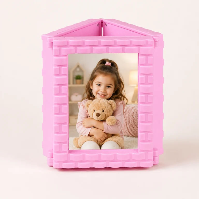 Toptan Kalemlikli Fotoğraf Çerçevesi Pembe üçgen tasarım