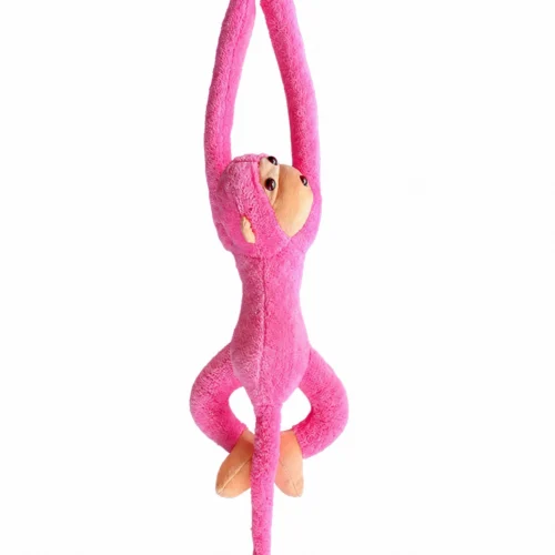 Pembe 70 cm peluş maymun oyuncak farklı açı