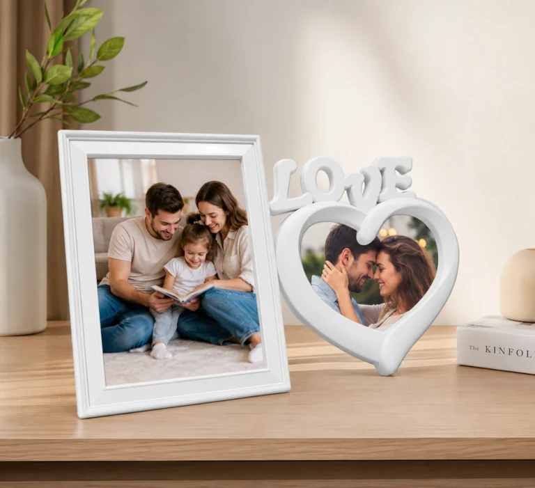 Toptan Love Fotoğraf Çerçevesi iki fotoğraflı beyaz model