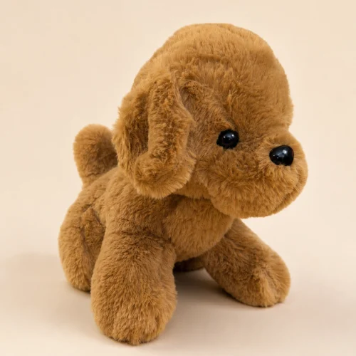 Kahverengi toptan peluş köpek çapraz açıdan görünüm