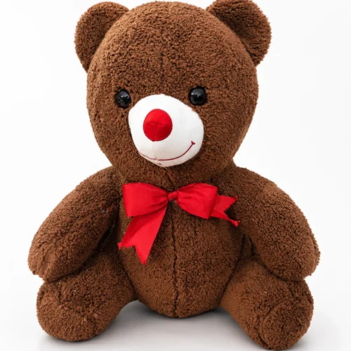 Toptan 55 cm koyu kahverengi peluş ayıcık ön görünümü