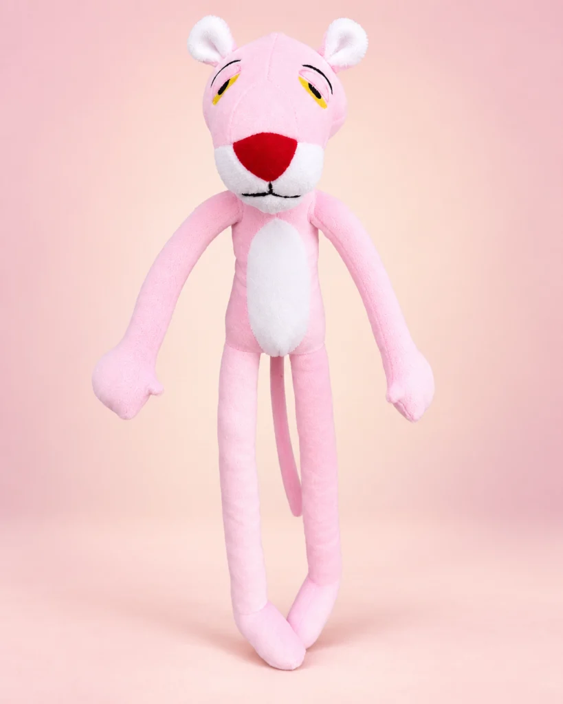 Pembe peluş panter 55 cm önden görünüm