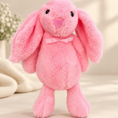 Pembe peluş tavşan 45 cm önden görünüm