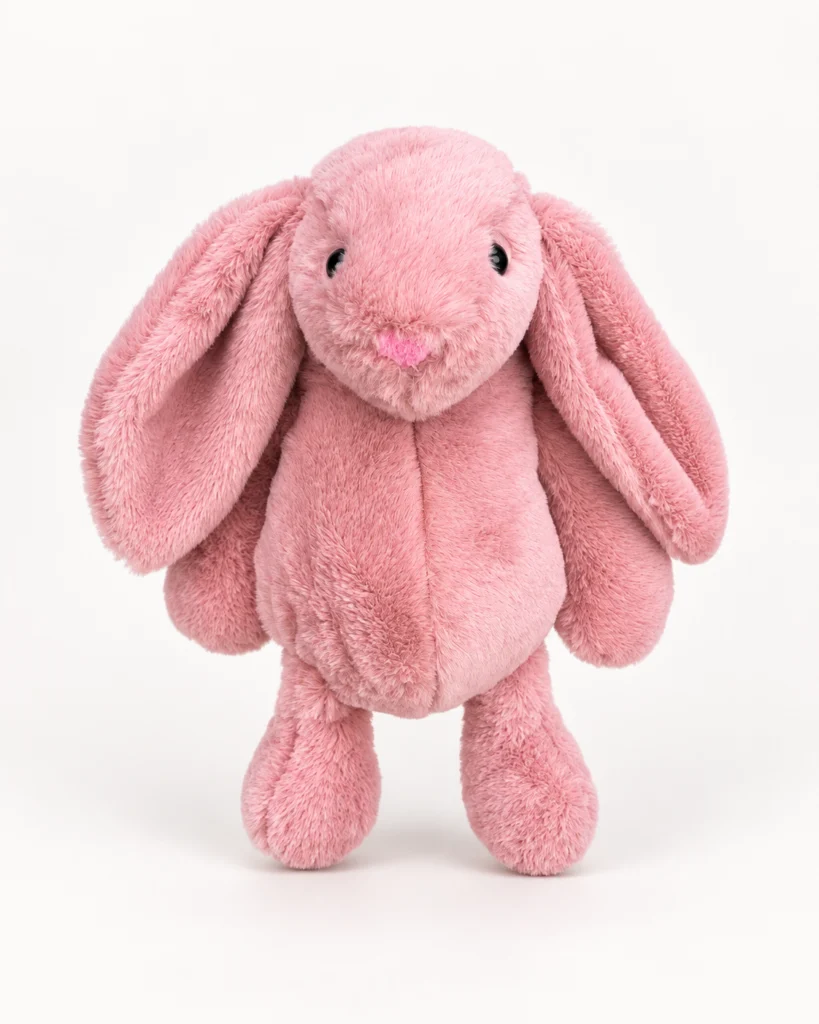 Pembe peluş tavşan 45 cm tüylü önden ürün görünümü