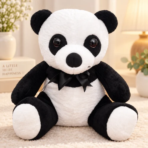 toptan panda ayıcık 40 cm siyah beyaz peluş