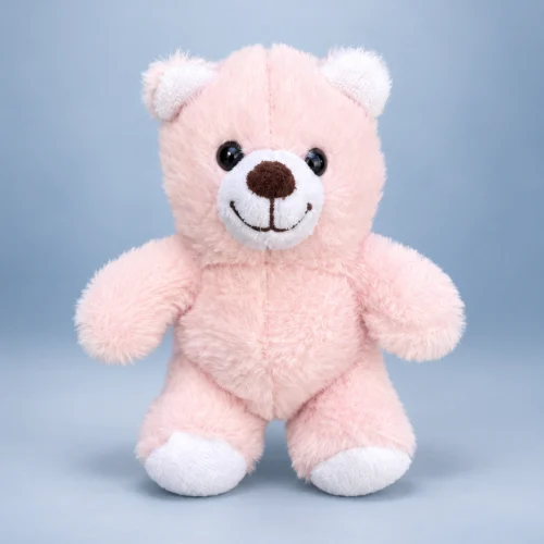 Toptan pembe tüylü peluş ayıcık 25 cm