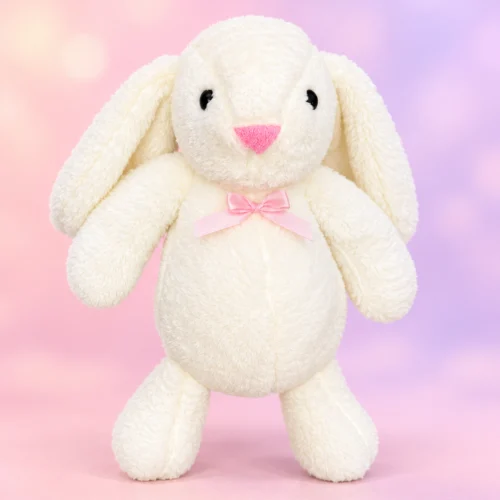 Toptan krem renk peluş tavşan yumuşak tüylü